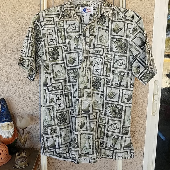 Vtg HAWAIIAN Tribal SHIRT Made in Hawaii Shirt M - Picture 2 of 5